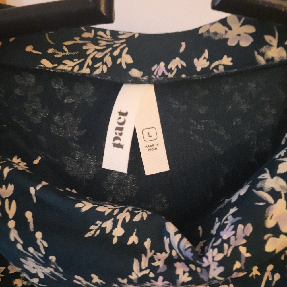 Pact Floral Dress - Dark Green and White